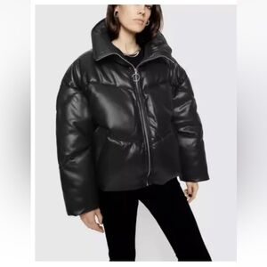Rebecca Minkoff oversized Faux Leather Puffer Jacket Large